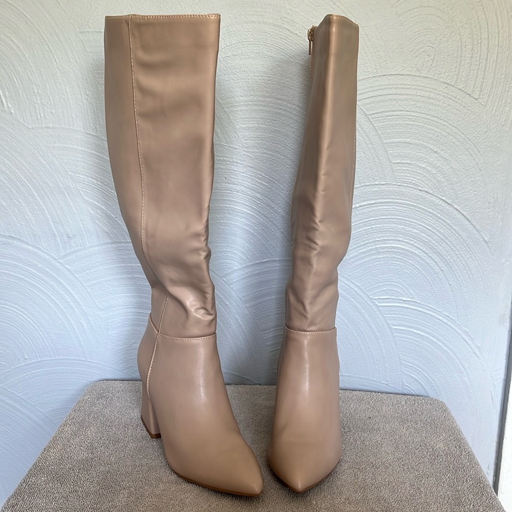 Journee Womens 7 Knee High Boot X-Wide Calf Block Heel Classic Sleek Comfort NEW